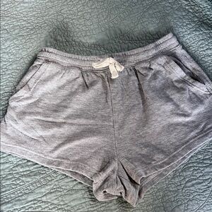 Aerie lounge knit shorts with drawstring waistband - light gray size Medium